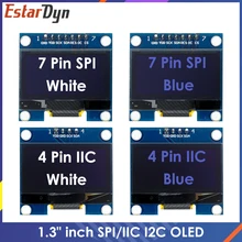 Module d'affichage LED OLED LCD, 1.3 pouces, RoHS, blanc/bleu, SPI/IIC I2C, couleur de communication, 1.3x64, 1.3 pouces=