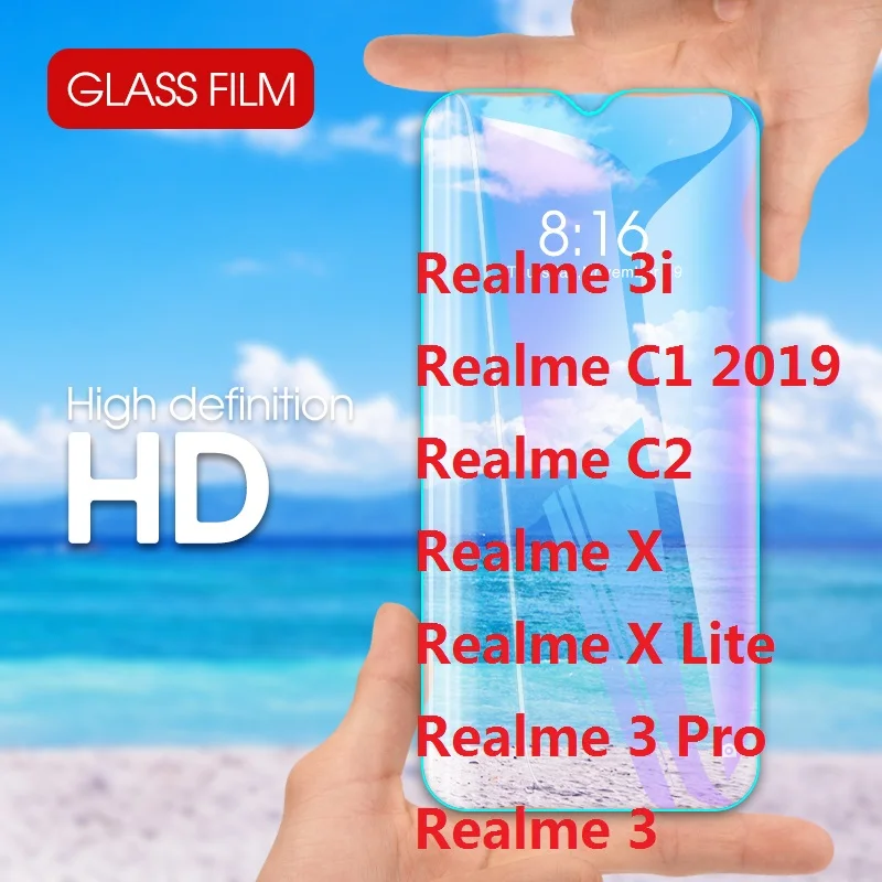 Фото Закаленное стекло для Oppo Realme 3i C1 2019 C2 X Lite 3 Pro защитная - купить