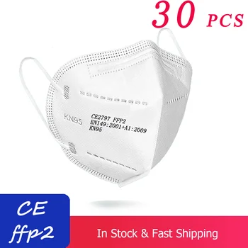 White 30 Pcs KN95 Face Mask 5 Layer 95% Filter Safety Anti Dust Reusable Protection CE Certificatio ffp2 Masks Fast Shipping
White 30 Pcs KN95 Face Mask 5 Layer 95% Filter Safety Anti Dust Reusable Protection CE Certificatio ffp2 Masks Fast Shipping