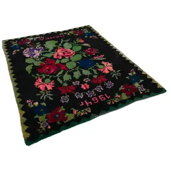 168x212 Cm Black Handmade Vintage Tulu Rug-5x7 Ft
168x212 Cm Black Handmade Vintage Tulu Rug-5x7 Ft