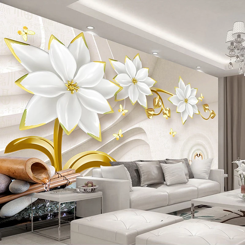 Drop Shipping Custom Mural Wallpaper Luxury Gold Jewelry Flower 3D Relief Background Wall Murals Home Decor Papel De Parede 3D 
Drop Shipping Custom Mural Wallpaper Luxury Gold Jewelry Flower 3D Relief Background Wall Murals Home Decor Papel De Parede 3D