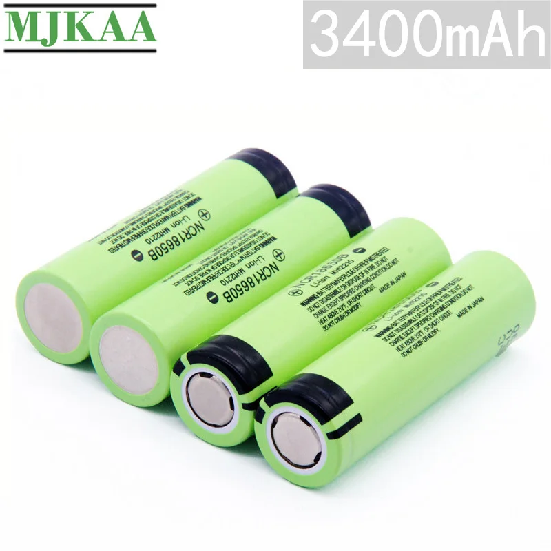 MJKAA 4 шт. Оригинал NCR18650B 3 7 V Li-Ion 3400 mAh аккумуляторная батарея 18650 MAh литиевые батареи