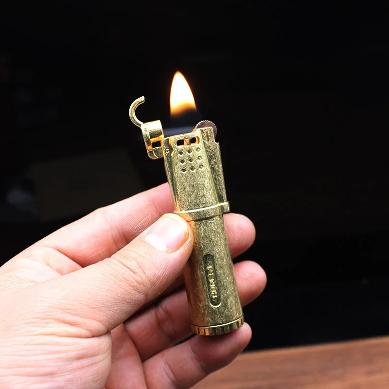 Retro Torch Gasoline Lighter Grinding Wheel Flint Brass Kerosene Oil Pipe Lighter Free Fire Cigarette Windproof Gadgets For Men
Retro Torch Gasoline Lighter Grinding Wheel Flint Brass Kerosene Oil Pipe Lighter Free Fire Cigarette Windproof Gadgets For Men