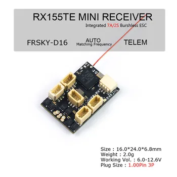 AEORC RX155-E/TE 2.4GHz 7CH Mini RC Receiver for FrSky D16 Transmitter RC Drone w/ Telemetry Integrated 2S 7A Brushless ESC
AEORC RX155-E/TE 2.4GHz 7CH Mini RC Receiver for FrSky D16 Transmitter RC Drone w/ Telemetry Integrated 2S 7A Brushless ESC