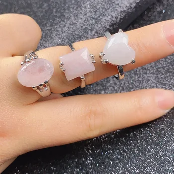 20pcs Natural Stone Rings Rose Quartzs Mixed Models for Daily Wear or Holiday Gifts Circle Range 18-20 
20pcs Natural Stone Rings Rose Quartzs Mixed Models for Daily Wear or Holiday Gifts Circle Range 18-20