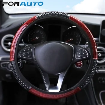 FORAUTO Universal Anti Slip Car Steering Wheel Cover PU Leather Steering Covers 37-38cm Car-styling Auto Accessories
FORAUTO Universal Anti Slip Car Steering Wheel Cover PU Leather Steering Covers 37-38cm Car-styling Auto Accessories