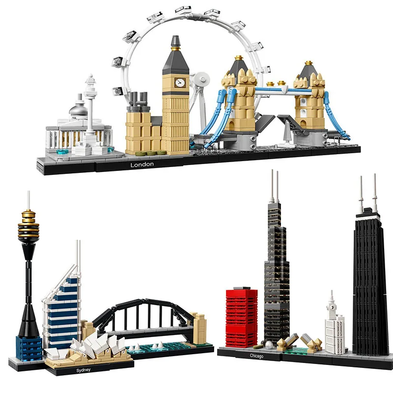 Mini City Sydney London Skyline Architecture Block Set 3D Chicago Building Brick Toy For Children
Mini City Sydney London Skyline Architecture Block Set 3D Chicago Building Brick Toy For Children