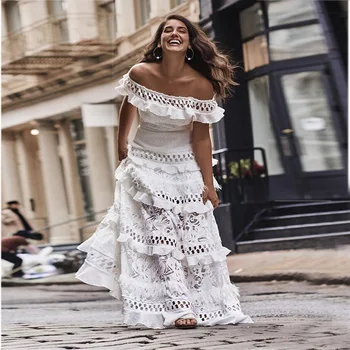 Summer Long Dresses Woman Party Formal Dress Elegant White Lace Sexy Open Shoulder Lady Kaftan Plus Size Maxi Dress Tube Frocks
Summer Long Dresses Woman Party Formal Dress Elegant White Lace Sexy Open Shoulder Lady Kaftan Plus Size Maxi Dress Tube Frocks
