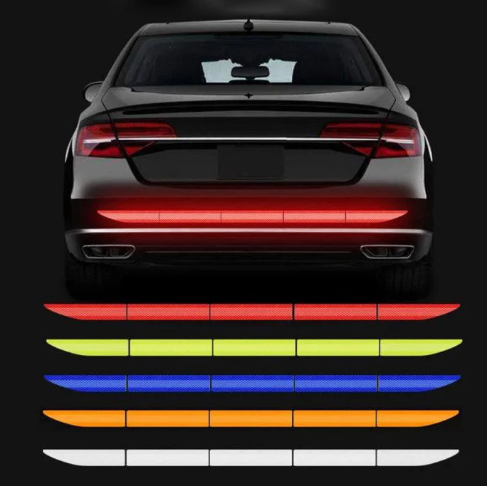 5pcs/set Car Reflective Stickers Rear Trunk Reflector Driving Safety Warning Mark Auto Body Waterproof Decal 90cm | Автомобили и