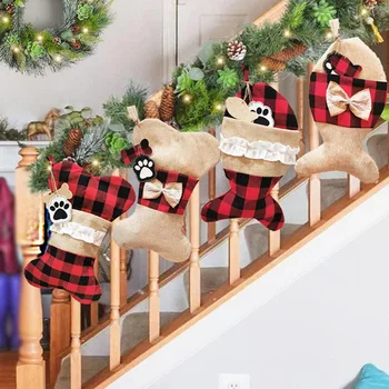 Pet Dog Christmas Stockings Buffalo Plaid Large Bone Shape Pets Stockings for Dogs Christmas Decorations
Pet Dog Christmas Stockings Buffalo Plaid Large Bone Shape Pets Stockings for Dogs Christmas Decorations