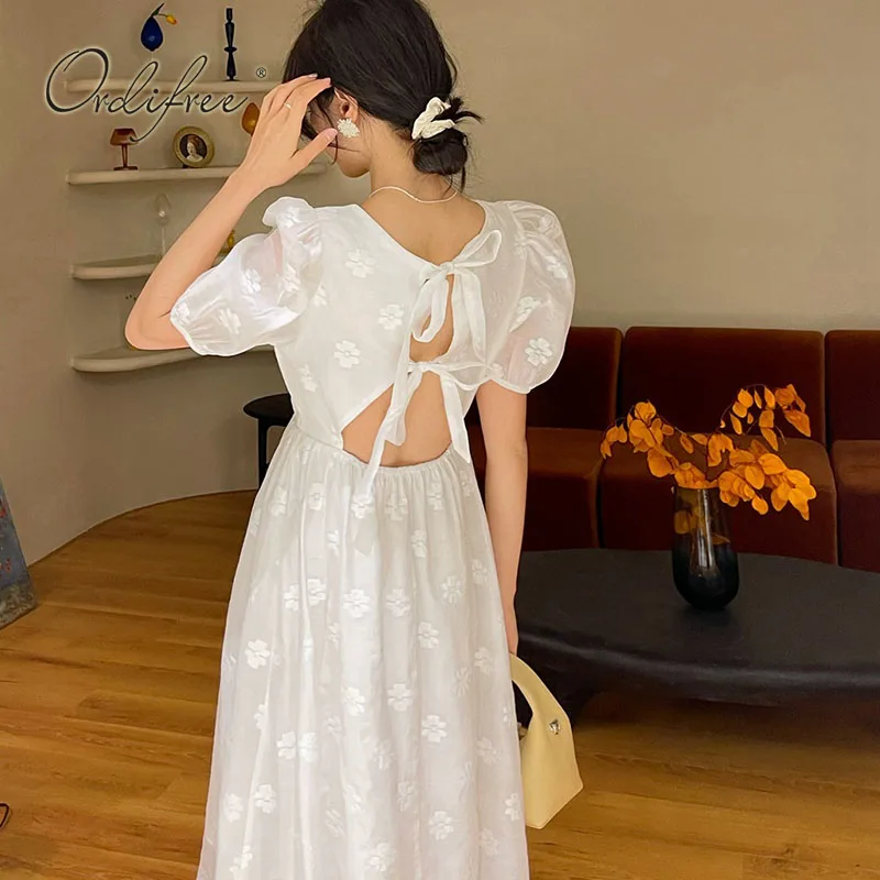Ordifree 2022 Summer Women White Beach Dress Backless Floral Lace Up Vocation Vintage Sexy Party Dress
Ordifree 2022 Summer Women White Beach Dress Backless Floral Lace Up Vocation Vintage Sexy Party Dress