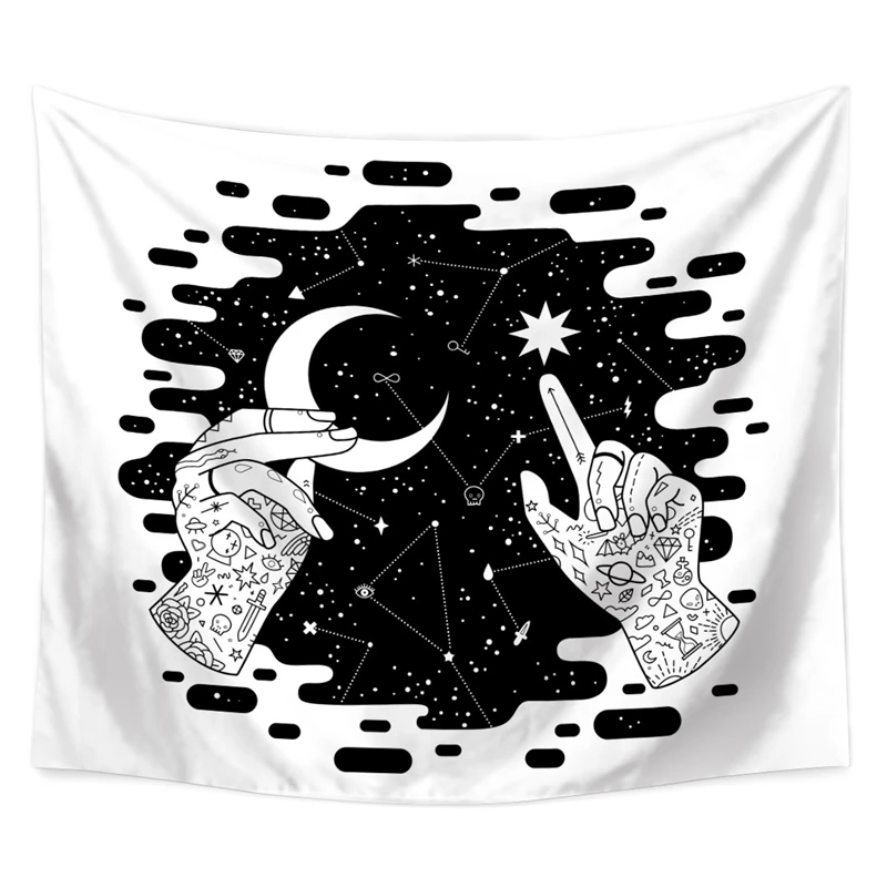 Настенный Гобелен мандалы с волнистым рисунком ночи хиппи бохо Декор