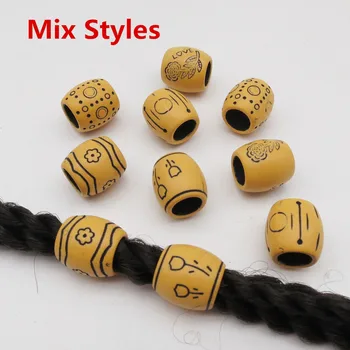 10pcs/Pack Imitation wooden Large hair braid dread dreadlock beads rings tube jewelry for Women and Girls Accessories 
10pcs/Pack Imitation wooden Large hair braid dread dreadlock beads rings tube jewelry for Women and Girls Accessories