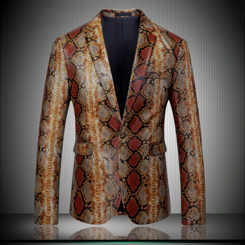 Mens Blazer Jacket Single Button 2019 England Designer Crocodile Snake Pattern Gold Men Dress Jacket Slim Fit Party Wear 8806
Mens Blazer Jacket Single Button 2019 England Designer Crocodile Snake Pattern Gold Men Dress Jacket Slim Fit Party Wear 8806