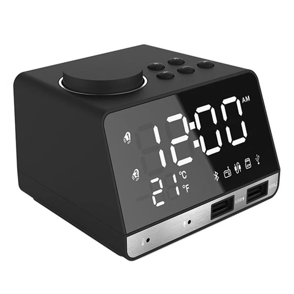 Wireless Bluetooth Subwoofer Speaker FM Radio Recevier with Dual Alarm Clock LED Digital 2 USB Charge Ports Temperature
Wireless Bluetooth Subwoofer Speaker FM Radio Recevier with Dual Alarm Clock LED Digital 2 USB Charge Ports Temperature