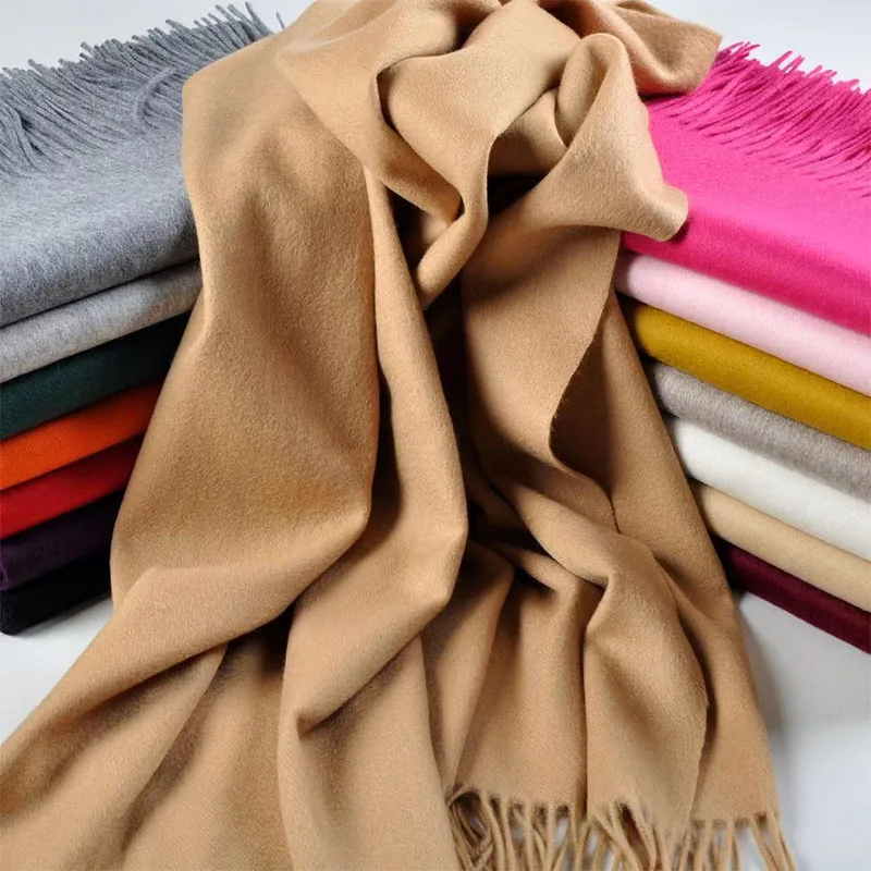 Плотные теплые шарфы из 100% чистой шерсти для женщин зимние пашмины палантины