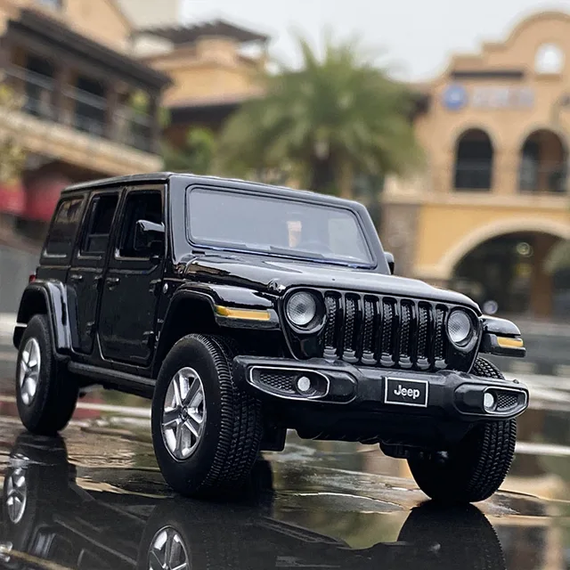Modèle de voiture jeep Wrangler Rubicon en alliage, jouet en métal moulé, véhicule tout-terrain, Collection de Simulation, cadeau pour enfants, 1:32 1