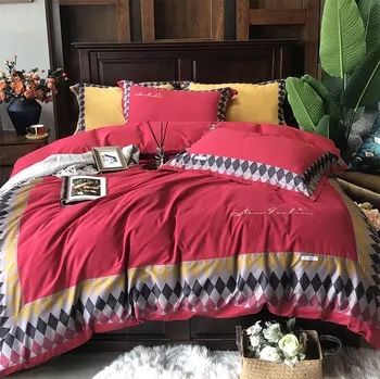 Fashion red blue green yellow orange bedding set,full queen king cotton double home textile bed sheet pillow case duvet cover
Fashion red blue green yellow orange bedding set,full queen king cotton double home textile bed sheet pillow case duvet cover
