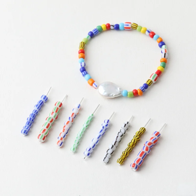 

Candy Color Striped Rice Beads diy Color Beaded Bracelet Necklace Material Rice Beads Accessories