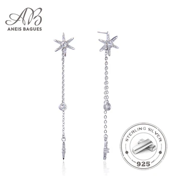 

Long Tassel Drop Dangle Starfish Earrings For Women Wedding Genuine 925 Sterling Silver Fine Jewelry Brincos Engagement Gift