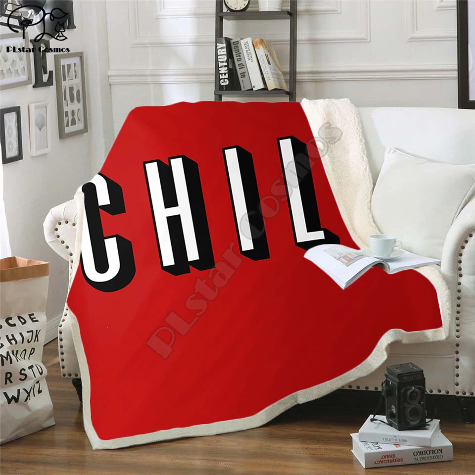 Chill Fleece Blanket Plush 3d Printed for Adults for kids Sofa Sherpa Fleece Bedspread Wrap Throw Blanket
Chill Fleece Blanket Plush 3d Printed for Adults for kids Sofa Sherpa Fleece Bedspread Wrap Throw Blanket