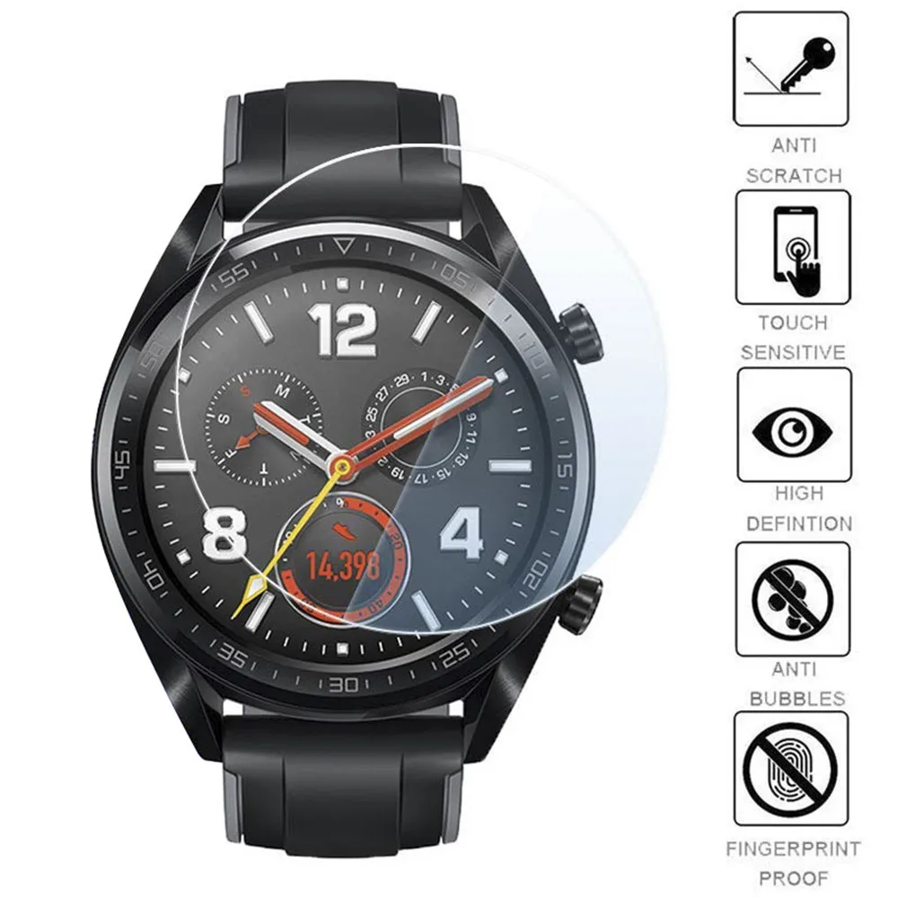 

Tempered Glass Film For Huawei Watch GT 46mm GT2 46mm Screen Protectors 9H Protective Glass Film 2.5D Anti Scratch Films