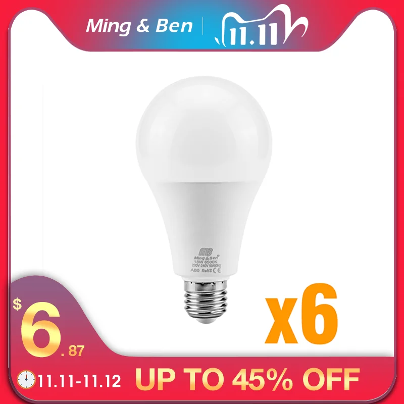 6pcs LED Lamp Bulb 9W 12W 15W 18W E27 220V Natural White Cold Warm White High Brightness LED Light Bulb E27
6pcs LED Lamp Bulb 9W 12W 15W 18W E27 220V Natural White Cold Warm White High Brightness LED Light Bulb E27