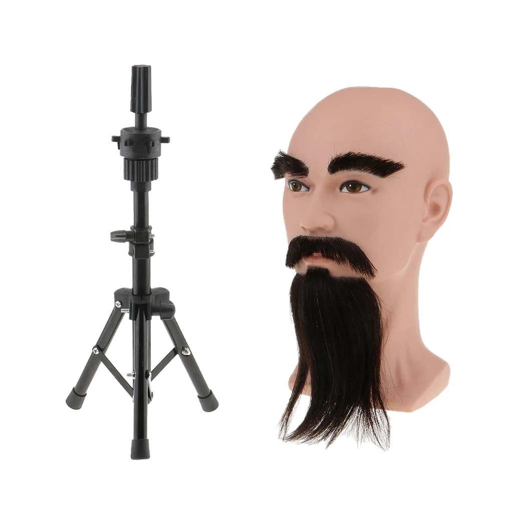Male Mannequin Head Jewelry Wigs Cap Hat Display Model W/ Beard&Tripod Stand Male Mannequin Head Jewelry Wigs Cap Hat Display Model W/ Beard&Tripod Stand