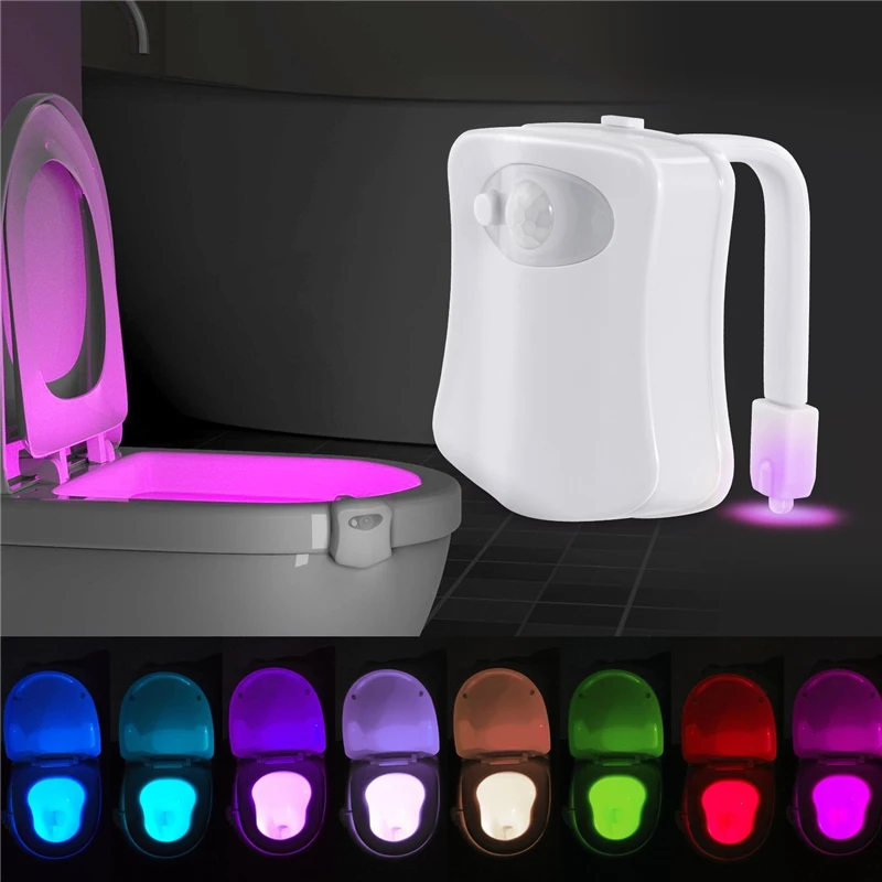 Инфракрасный индукционный светильник 8 цветов унитаз ночник светодиодный туалет