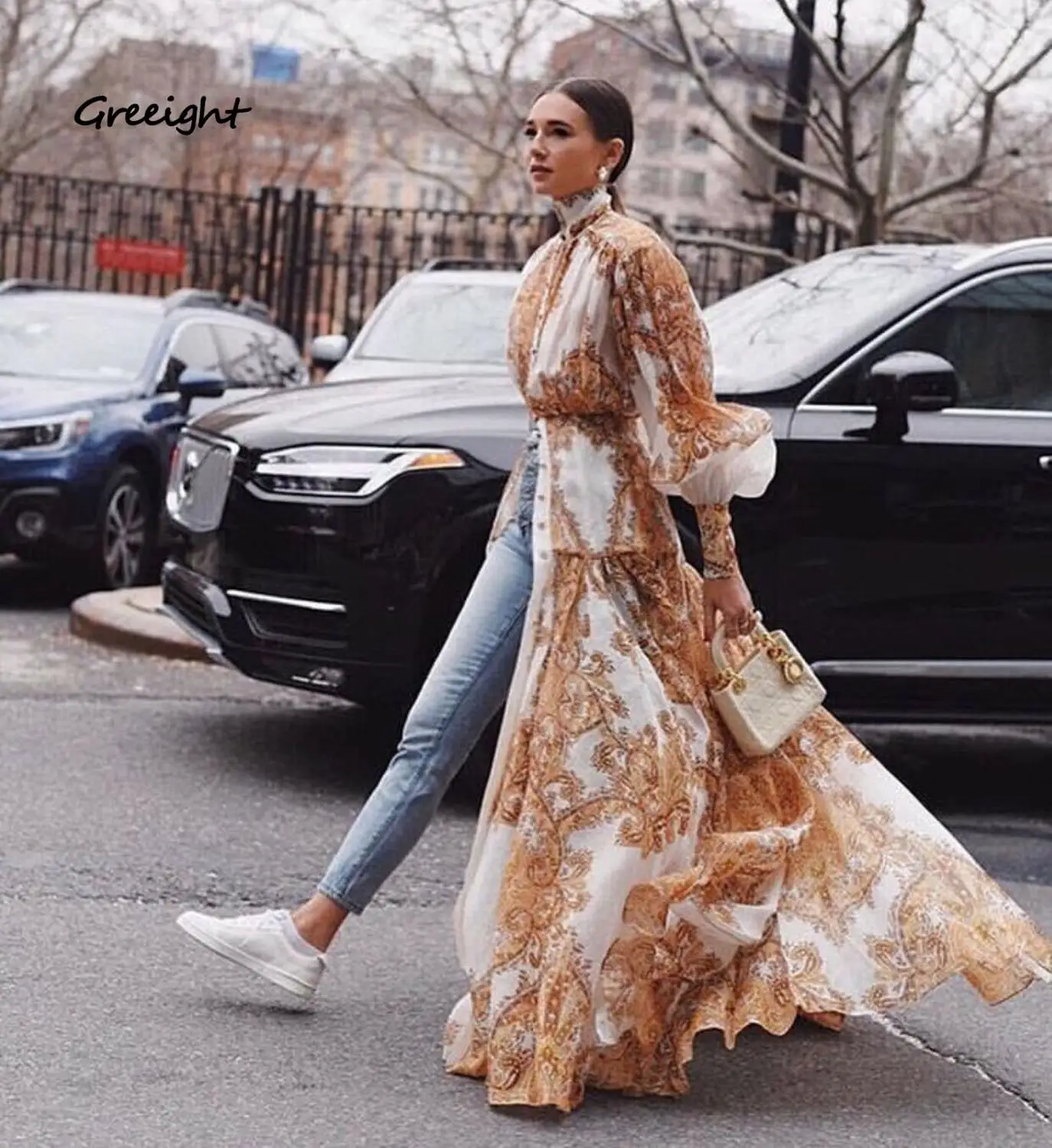 Runway Designer Top Quality Bohemian Women Dress Spring Summer Dress Luxury Printed Long Sleeve V Neck Maxi Dress With Belt
Runway Designer Top Quality Bohemian Women Dress Spring Summer Dress Luxury Printed Long Sleeve V Neck Maxi Dress With Belt