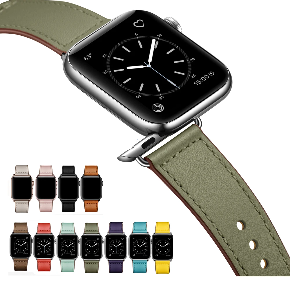 Мужской ремешок для apple watch series 5 4 3 2 1 Viotoo спортивный из натуральной кожи iWatch