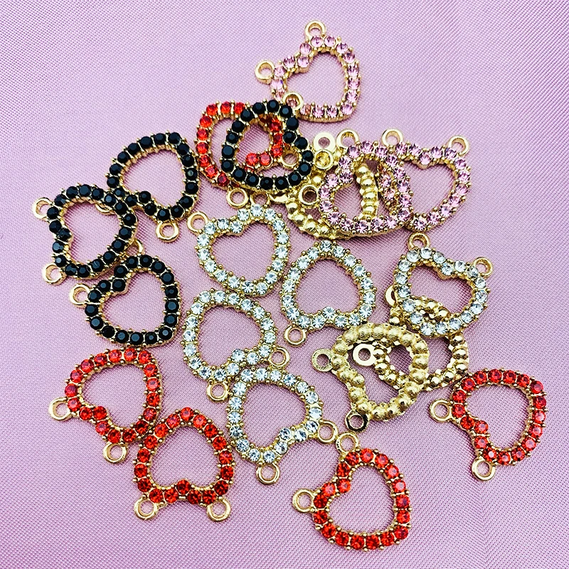 Colorful Shiny Rhinestone Cute Heart Charms Pendant Gold Silver Colors Love Pendants For DIY Handmade Earring Making Accessories
Colorful Shiny Rhinestone Cute Heart Charms Pendant Gold Silver Colors Love Pendants For DIY Handmade Earring Making Accessories