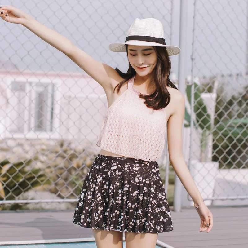 Two-piece Swimsuits Skirt-Boxer Belly Covering Steel Ring High-waisted South Korea Hot Springs GIRL'S Lace Slimming Two-Piece Sw 
Two-piece Swimsuits Skirt-Boxer Belly Covering Steel Ring High-waisted South Korea Hot Springs GIRL'S Lace Slimming Two-Piece Sw