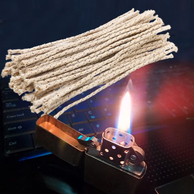 

100pcs/pack Copper Wire Cotton Core Wick for Zippo Kerosene Oil lighter accessories Petrol Lighter Fire Starter Bulk