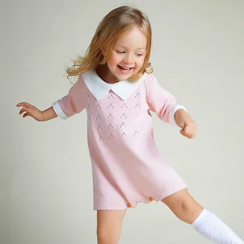 Knitted Rompers For Newborn Baby Seven-quarter Sleeve Kids Cotton Jumpsuits Chidren Clothes Peter Pan Collar Girl Baby Rompers
Knitted Rompers For Newborn Baby Seven-quarter Sleeve Kids Cotton Jumpsuits Chidren Clothes Peter Pan Collar Girl Baby Rompers