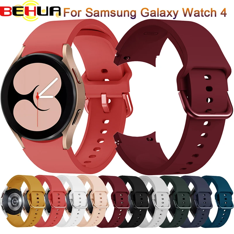 

BEHUA 20mm Watch Strap for Samsung Galaxy Watch 4 40mm/44mm Gear S2 Active 2 Watchband Watch4 Classic 42mm 46mm Correa Bracelet