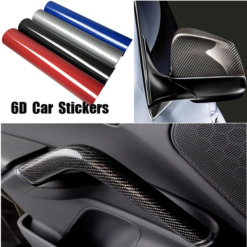 

152cm x 10cm Car Stickers High Glossy 6D Carbon Fiber Wrapping Film Motorcycle Tablet Stickers Decals Accessories Car Styling