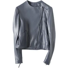 New Genuine Leather High Quality Jacket for Women Spring Short Sheepskin Coat Spring Bluish Grey Natural Leather & Suede Clothes
New Genuine Leather High Quality Jacket for Women Spring Short Sheepskin Coat Spring Bluish Grey Natural Leather & Suede Clothes