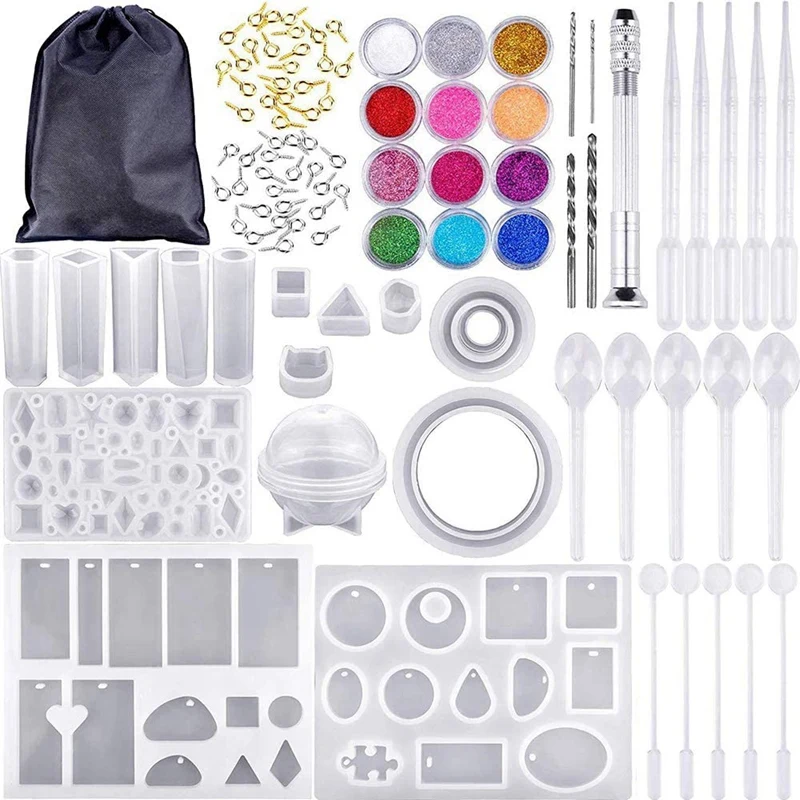 159 PCS Resin Earring Mold Kit - Silicon Casting Molds Set and Tools, Resin Craft for DIY Jewelry Making
159 PCS Resin Earring Mold Kit - Silicon Casting Molds Set and Tools, Resin Craft for DIY Jewelry Making