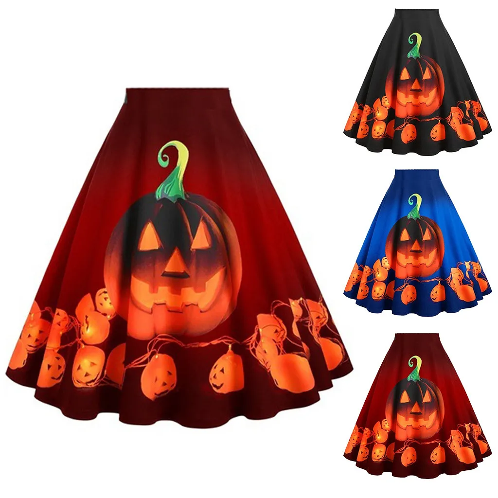 2019 New Women Skirts Halloween Plus Size Pumpkin Print faldas largas mujer Halloween High Waist Pleated Skirt saia midi #C9
2019 New Women Skirts Halloween Plus Size Pumpkin Print faldas largas mujer Halloween High Waist Pleated Skirt saia midi #C9