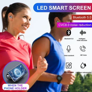 TWS Fingerprint Touch Bluetooth Earphone Stereo Wireless Waterproof Headphone Noise Cancelling Gaming Headset with 2000mAh Power
TWS Fingerprint Touch Bluetooth Earphone Stereo Wireless Waterproof Headphone Noise Cancelling Gaming Headset with 2000mAh Power