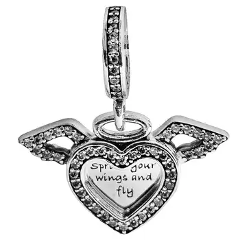 New 925 Sterling Silver Bead Charm Heart & Angel Wings Spread Your Wings And Fly Pendant Beads Fit Bracelet Diy Jewelry
New 925 Sterling Silver Bead Charm Heart & Angel Wings Spread Your Wings And Fly Pendant Beads Fit Bracelet Diy Jewelry