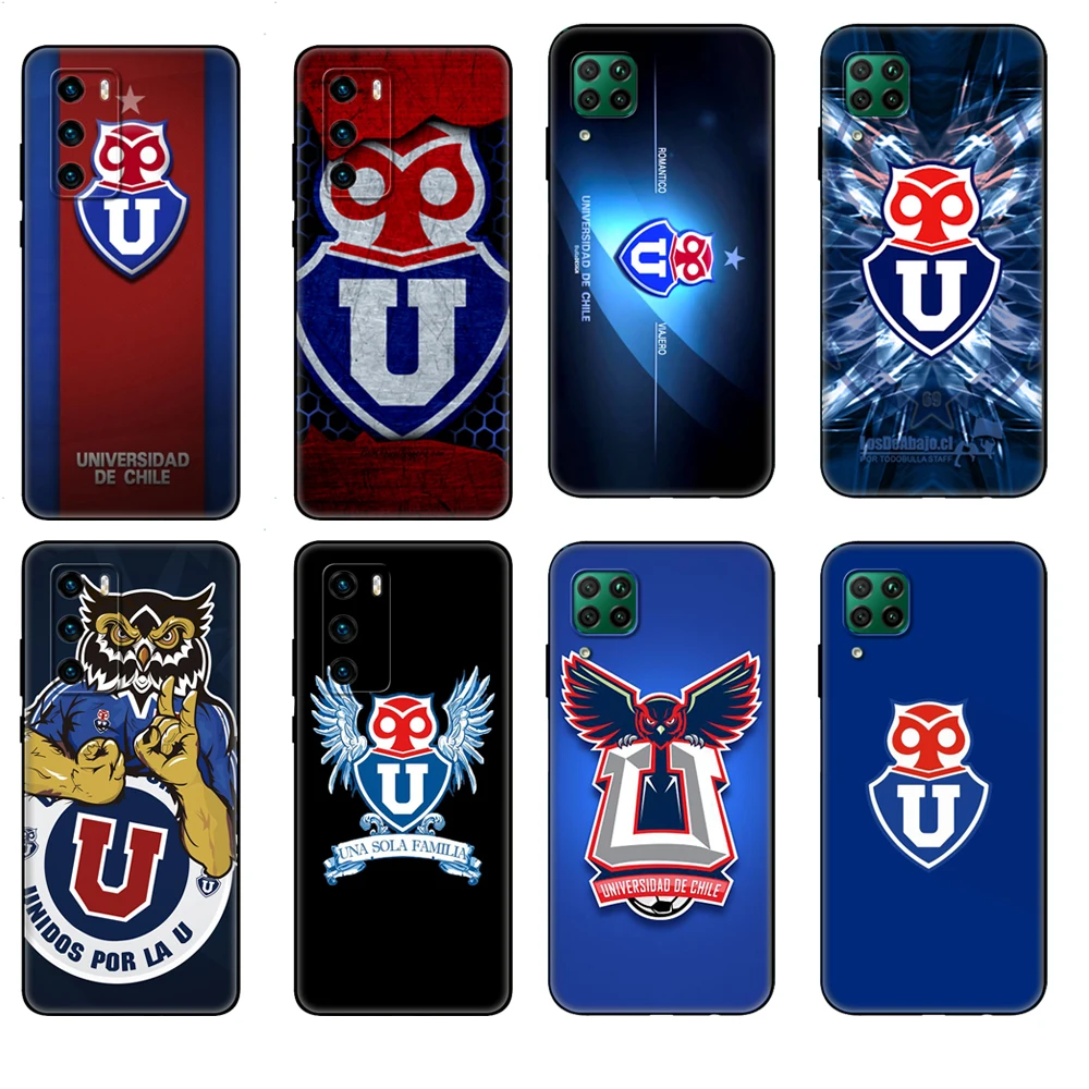 Black tpu Case For Huawei P30 Lite Pro P40 LITE E P Smart Cover University of Chile fashion logo | Мобильные телефоны и