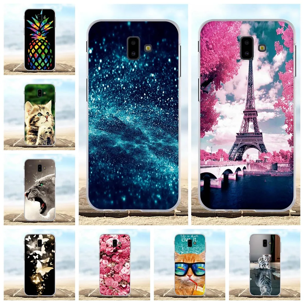 Фото For Samsung Galaxy J6 Plus J6+ J610F Case Silicone Cover Pattern Funda Prime Phone Cases | Мобильные телефоны и