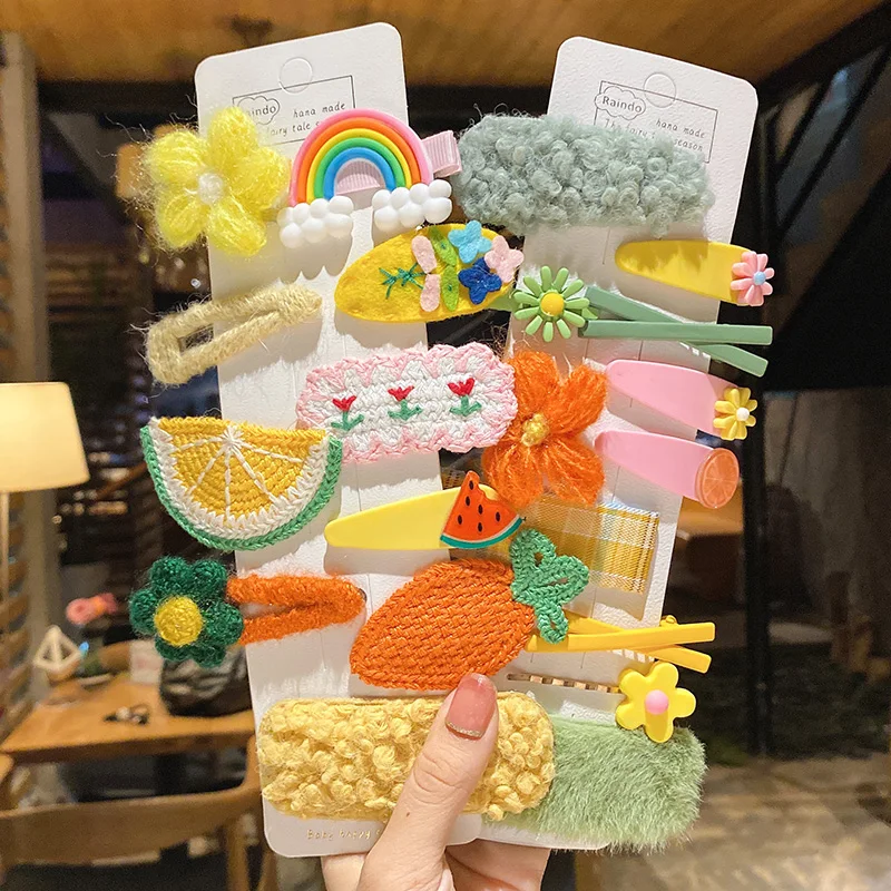3/4/6/7/8/9 Pcs/Set Children Cute Nylon Soft Cartoon Flower Fruit Hair Clips Girls Sweet Knitting Hairpins Kids Hair Accessories
3/4/6/7/8/9 Pcs/Set Children Cute Nylon Soft Cartoon Flower Fruit Hair Clips Girls Sweet Knitting Hairpins Kids Hair Accessories