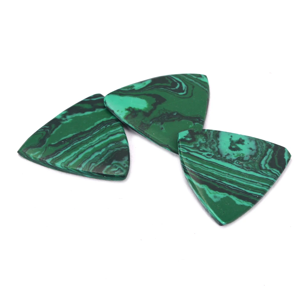 Pack of 3 Triangle Guitar Pick Plectrums Malachite Stone for Guitar Bass Ukulele Parts Pack of 3 Triangle Guitar Pick Plectrums Malachite Stone for Guitar Bass Ukulele Parts