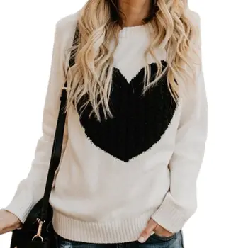 Heart Pattern Women O-Neck Winter Autumn Outerwear Knitted Sweater Heart Print Pullover Sweaters Warm Jumpers
Heart Pattern Women O-Neck Winter Autumn Outerwear Knitted Sweater Heart Print Pullover Sweaters Warm Jumpers