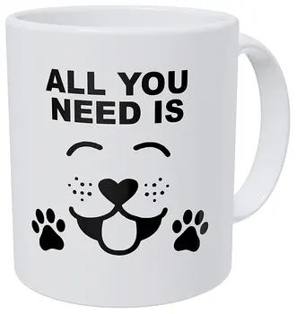 All You Need Is Love, Heart Nose Dog Smile and Paws 11 Ounces Funny Coffee Mug with Stirring Spoon
All You Need Is Love, Heart Nose Dog Smile and Paws 11 Ounces Funny Coffee Mug with Stirring Spoon