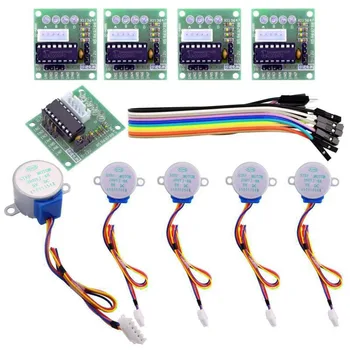 

5 PCS Drive Boards With 5 PCS Stepper Motors Kit 5V 4-Phase Geared Stepper Motor With ULN2003 Driver Board 28BYJ-48 For Arduino