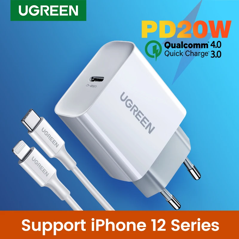 Устройство для быстрой зарядки Ugreen 4 0 3 QC PD зарядное устройство 20 Вт QC4.0 QC3.0 USB Type C